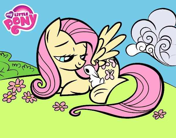 Fluttershy con un conejito