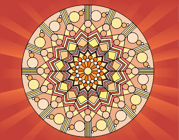 Mandala flor con círculos