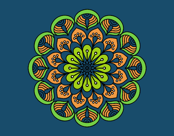 Dibujo de Mandala flor y hojas pintado por en  el día 29-01-23 a  las 17:30:33. Imprime, pinta o colorea tus propios dibujos!
