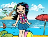 Niña en la playa