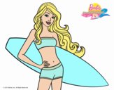 Barbie con tabla de surf