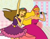 Barbie y la princesa cantando