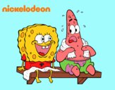 Bob Esponja y Patricio en bañador