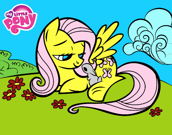 Fluttershy con un conejito