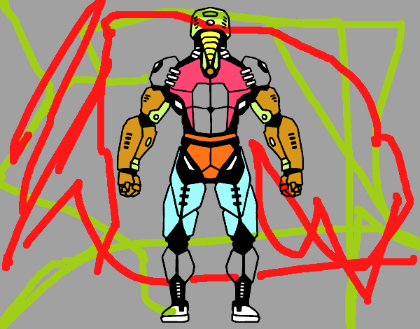 Robot luchador de espaldas