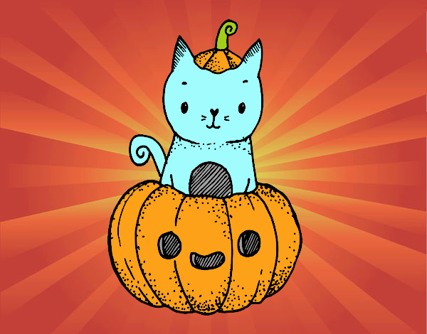 Un gatito de Halloween