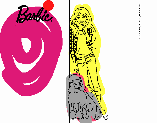 Barbie con cazadora de cuadros