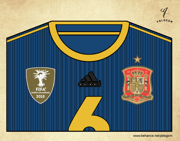 Camiseta del mundial de fútbol 2014 de España