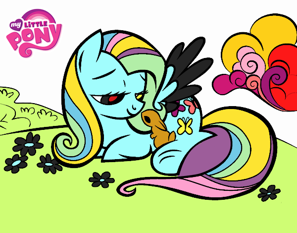 Fluttershy con un conejito