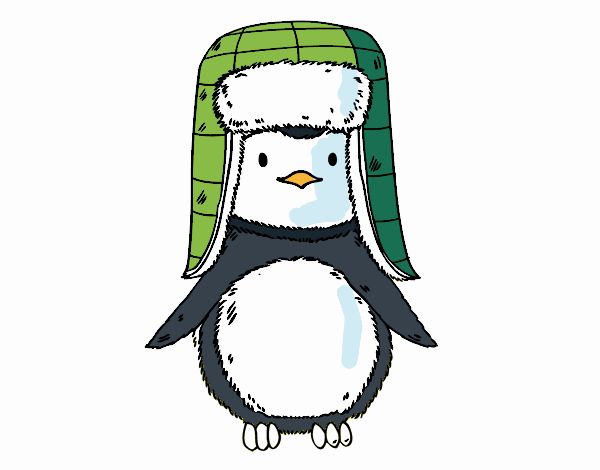 Pingüino con gorro