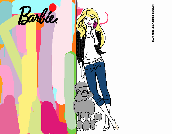 Barbie con cazadora de cuadros