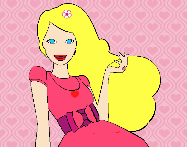 Barbie con su vestido con lazo