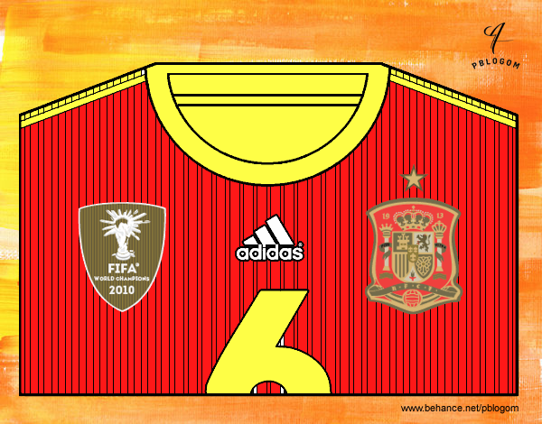 Camiseta del mundial de fútbol 2014 de España