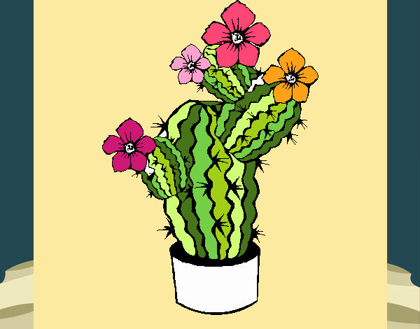 Dibujo de Flores de cactus pintado por en  el día 17-02-23 a las  01:10:51. Imprime, pinta o colorea tus propios dibujos!