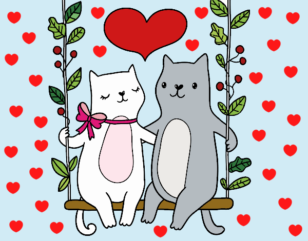 Gatitos enamorados