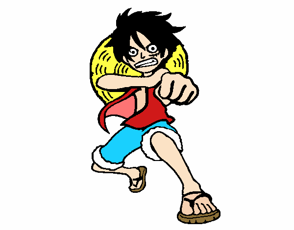 Luffy golpeando