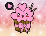 Cupcake kawaii con lazo