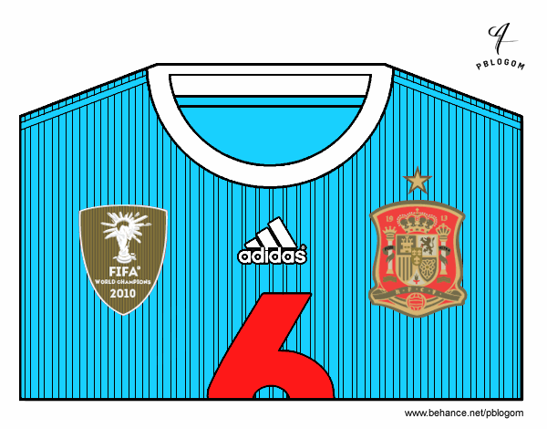 Camiseta del mundial de fútbol 2014 de España