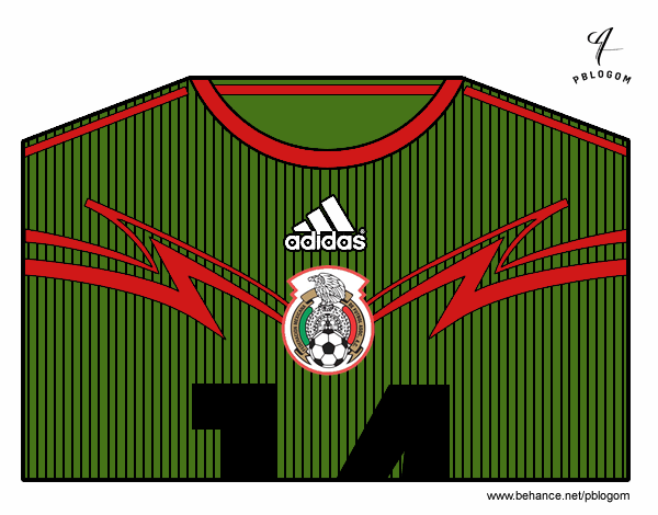 Camiseta del mundial de fútbol 2014 de México