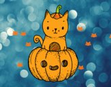 Un gatito de Halloween