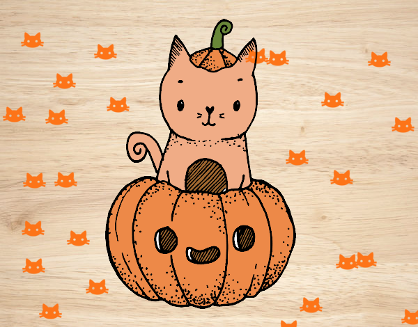 Un gatito de Halloween