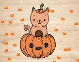 Un gatito de Halloween