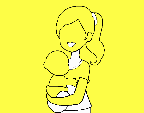 En brazos de mamá