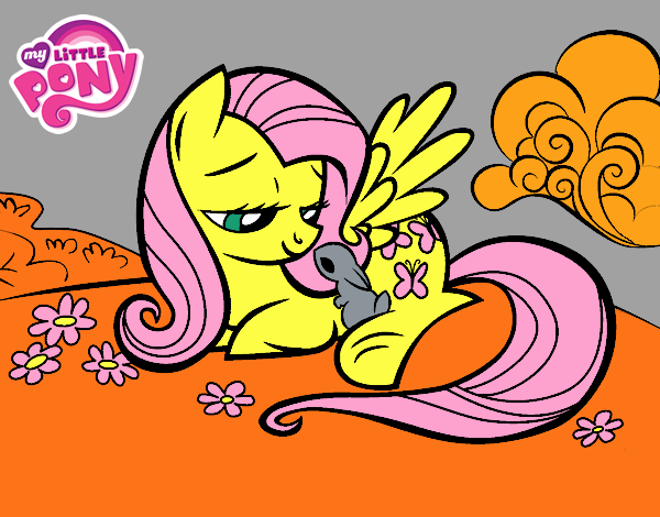 Fluttershy con un conejito