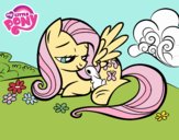 Fluttershy con un conejito