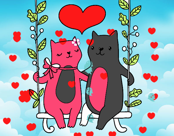 Gatitos enamorados