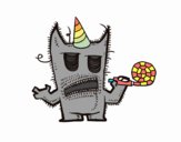 Monstruo celebrando su cumpleaños