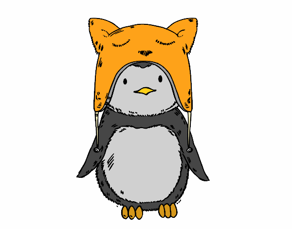 Pingüino con gorrito divertido