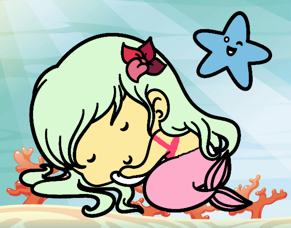 Sirenita chibi durmiendo