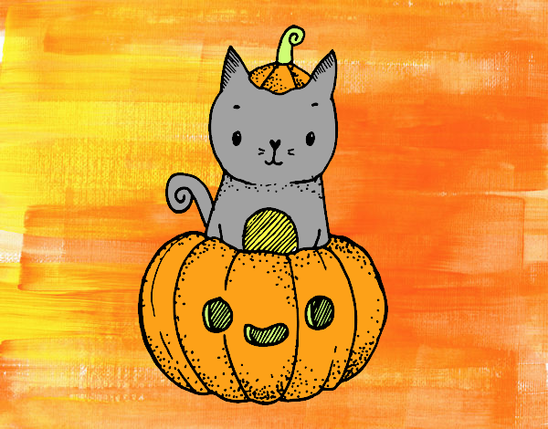 Un gatito de Halloween