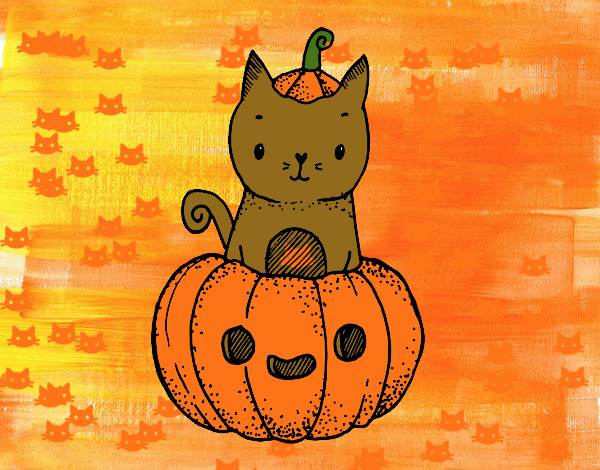 Un gatito de Halloween