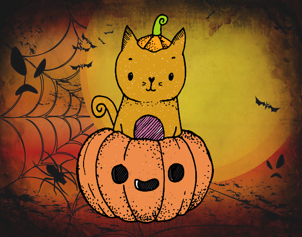 Un gatito de Halloween