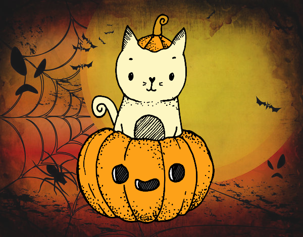 Un gatito de Halloween