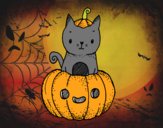 Un gatito de Halloween