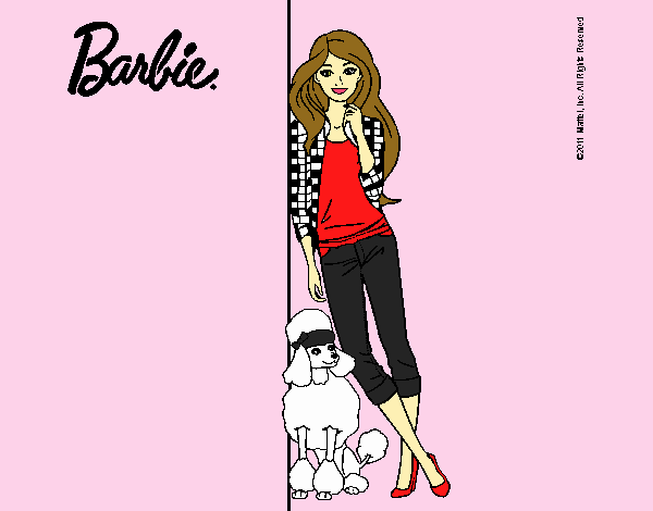 Barbie con cazadora de cuadros