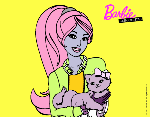 Barbie con su linda gatita