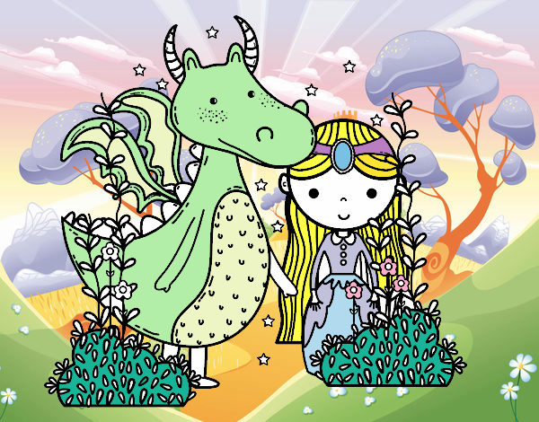 Dragón y princesa