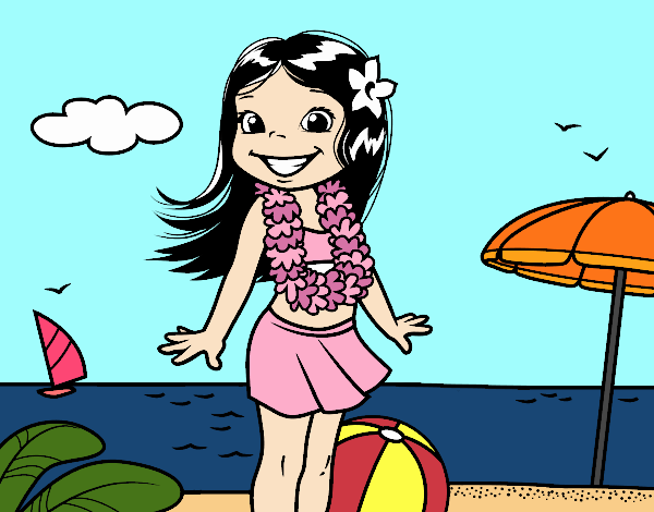 Niña en la playa