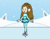 Niña patinadora sobre hielo