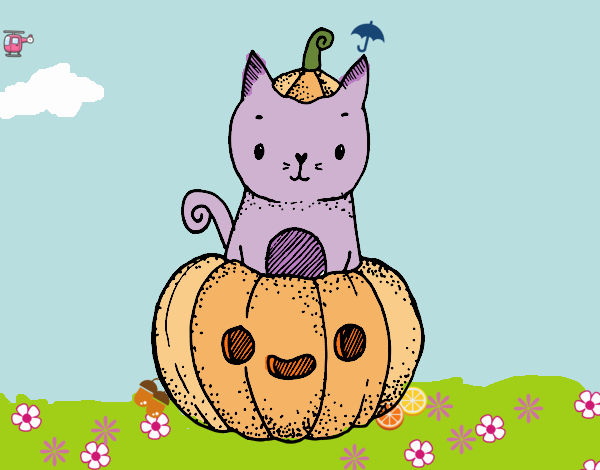 Un gatito de Halloween