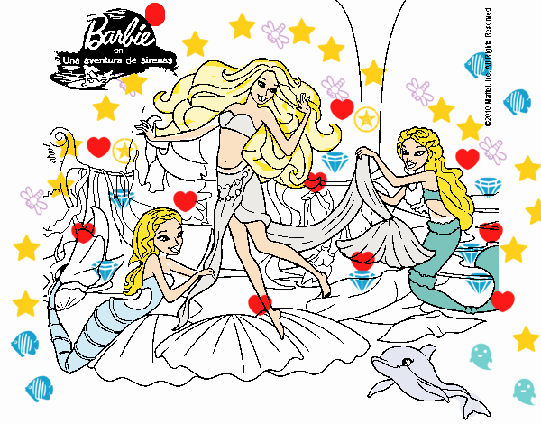 Dibujo De Barbie Con Sirenas Pintado Por En Dibujos Net El D A