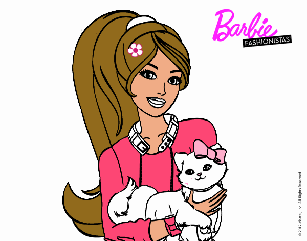 Barbie con su linda gatita