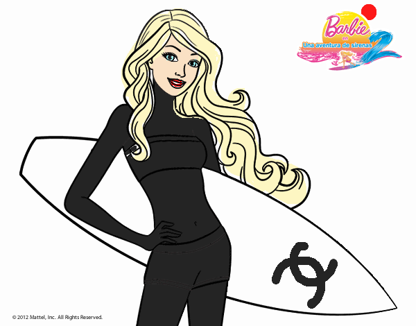 Barbie con tabla de surf