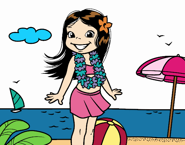 Niña en la playa