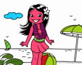 Niña en la playa