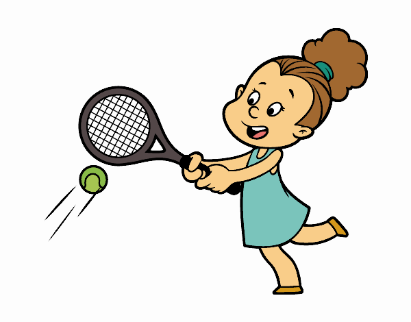 Niña jugando a tenis
